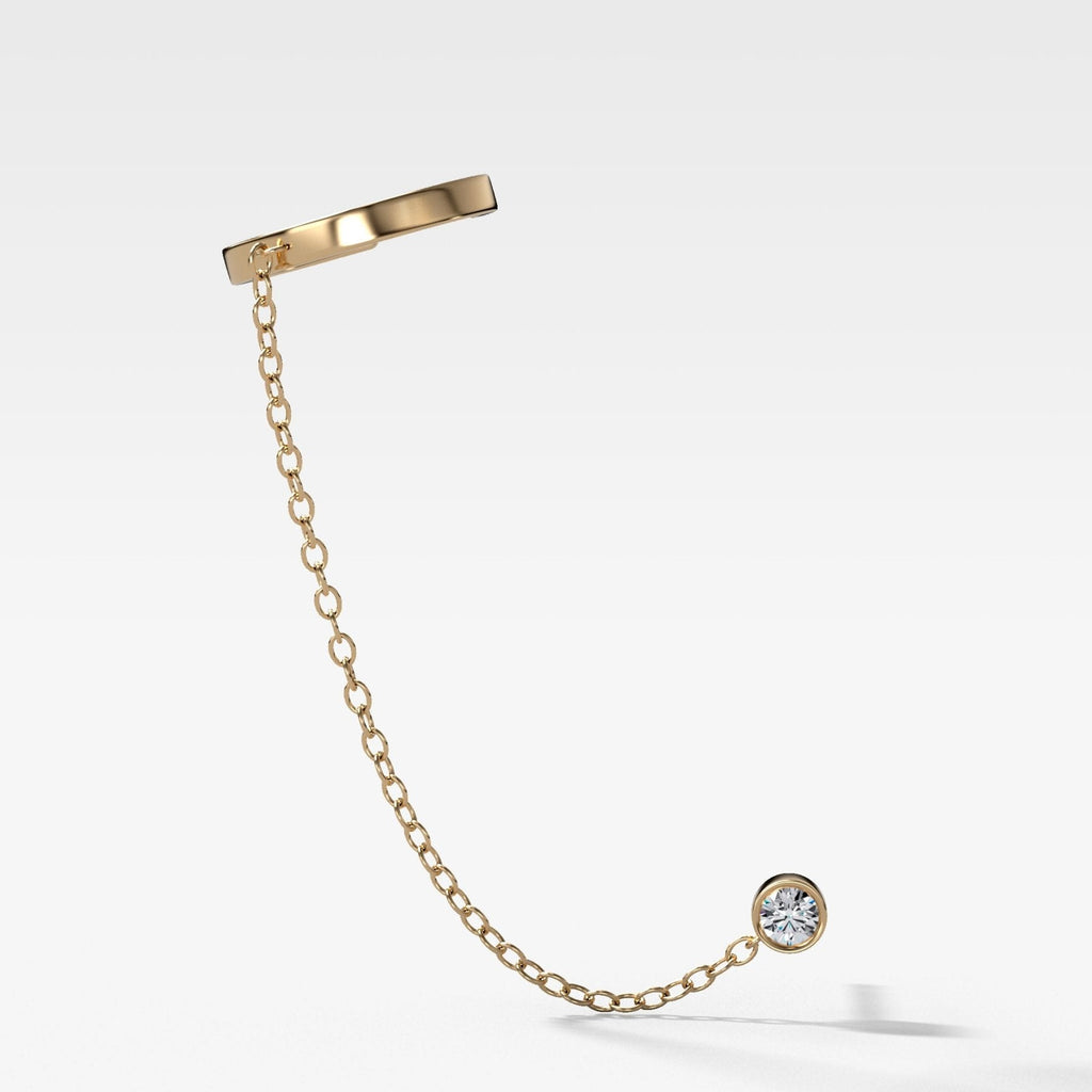 Ear Cuff Single with Diamond Chain