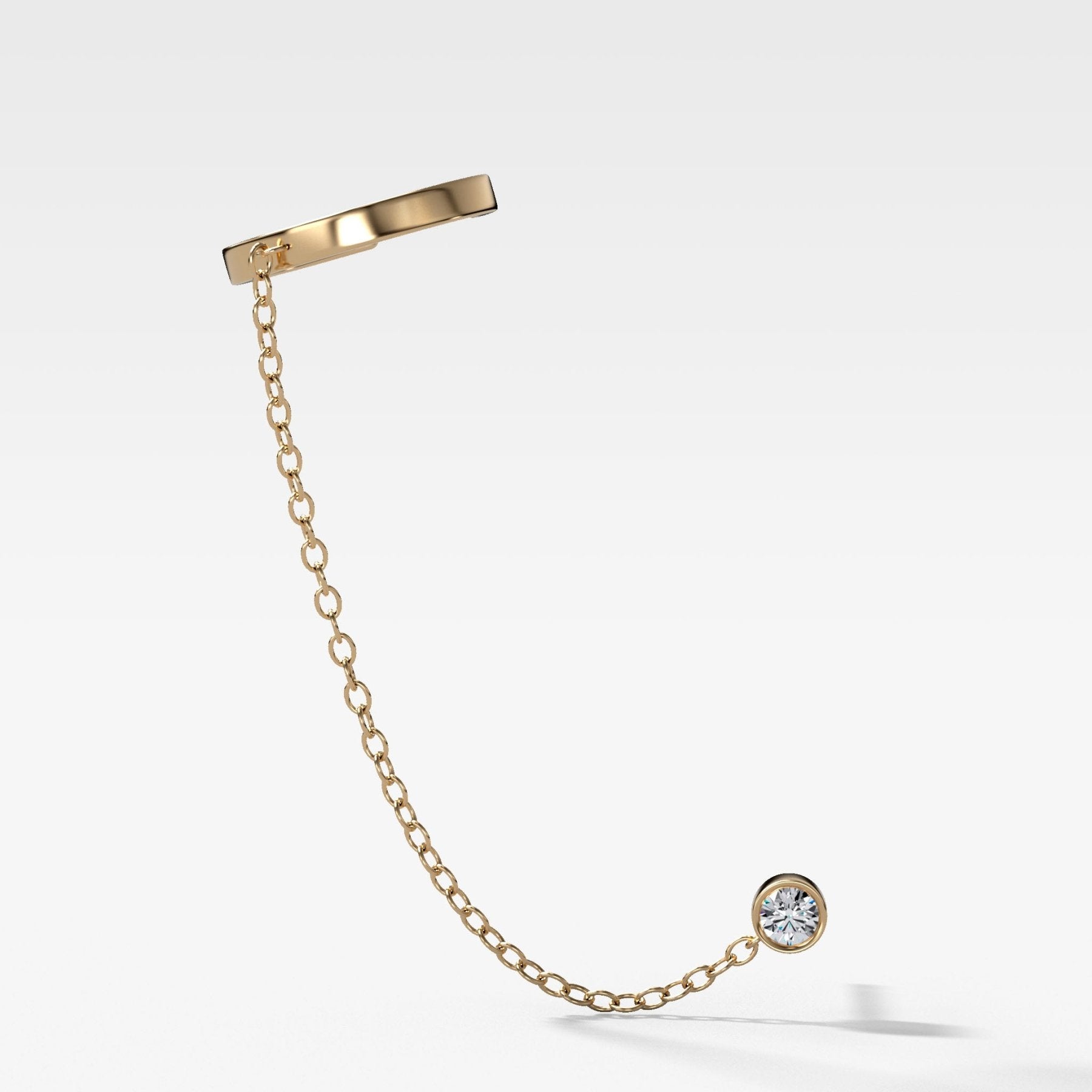 Ear Cuff Single with Diamond Chain