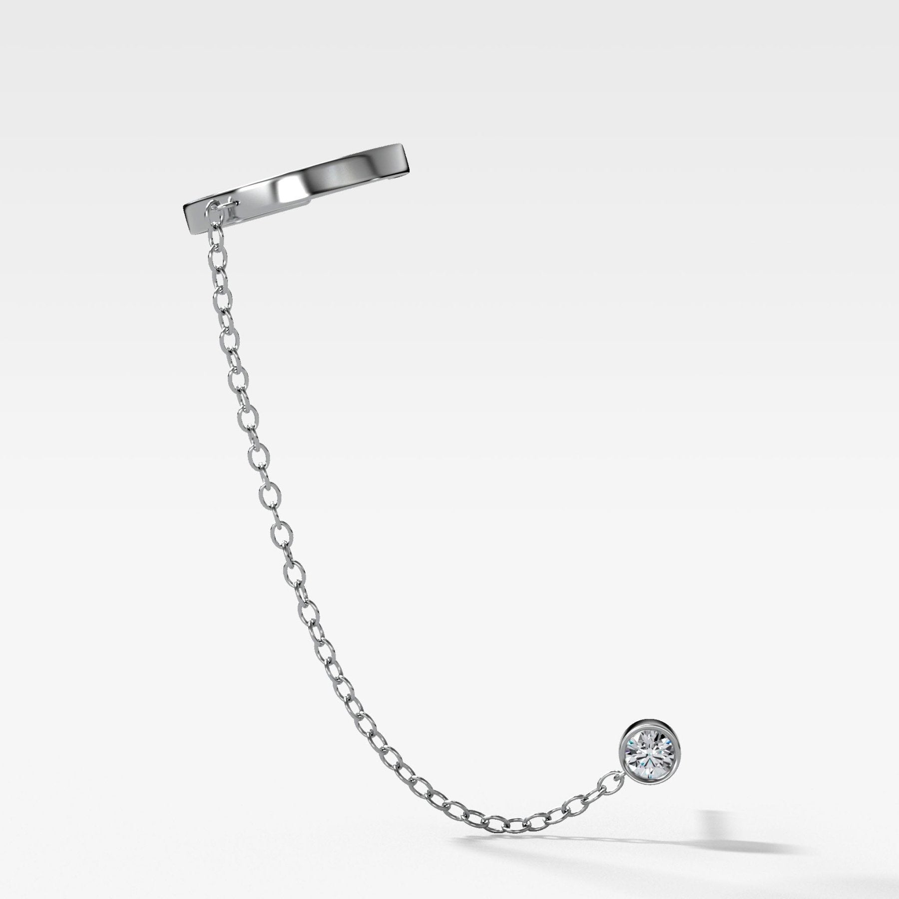 Ear Cuff Single with Diamond Chain