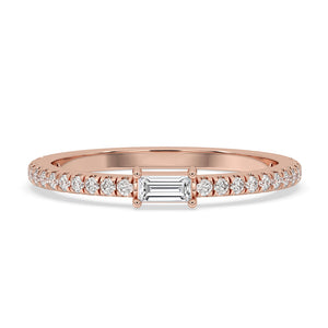 Baguette Diamond East West Engagement Ring