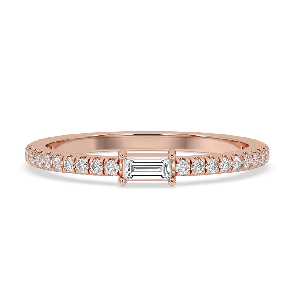 Baguette Diamond East West Engagement Ring