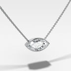 East West Bezel Pendant Necklace with Marquise Cut Diamond