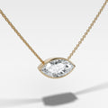 East West Bezel Pendant Necklace with Marquise Cut Diamond