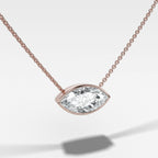 East West Bezel Pendant Necklace with Marquise Cut Diamond