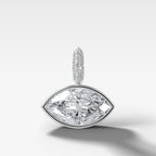 East West Bezel Set Marquise Attachable Diamond Pendant with Pavé Knife Edge Bail