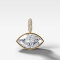 East West Bezel Set Marquise Attachable Diamond Pendant with Pavé Knife Edge Bail