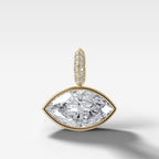 East West Bezel Set Marquise Attachable Diamond Pendant with Pavé Knife Edge Bail