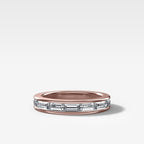 East West Channel Set Baguette Wedding Band