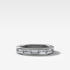 East West Channel Set Baguette Wedding Band
