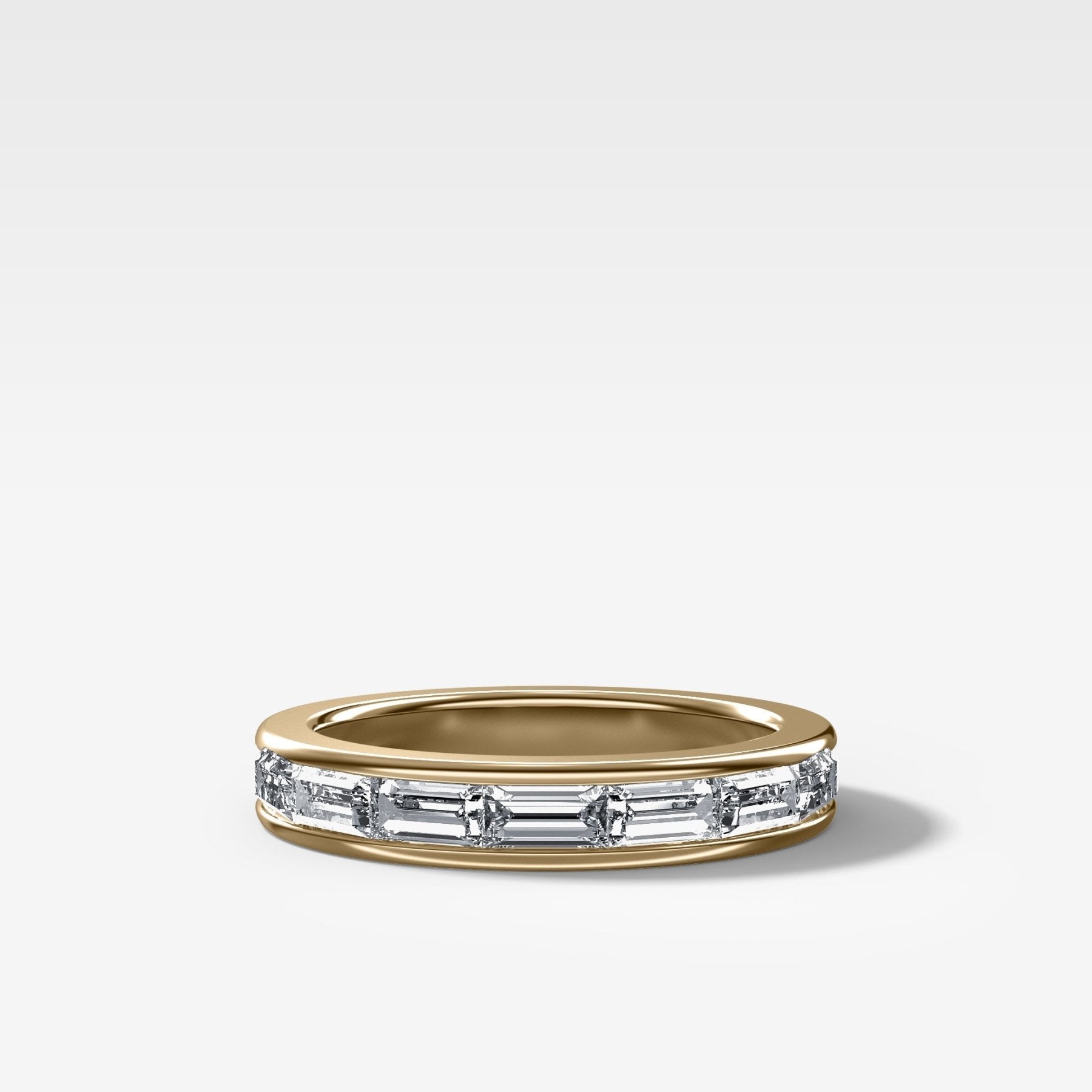 East West Channel Set Baguette Wedding Band Main image