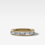 East West Channel Set Baguette Wedding Band