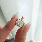 East West Club Elongated Radiant Attachable Diamond Pendant