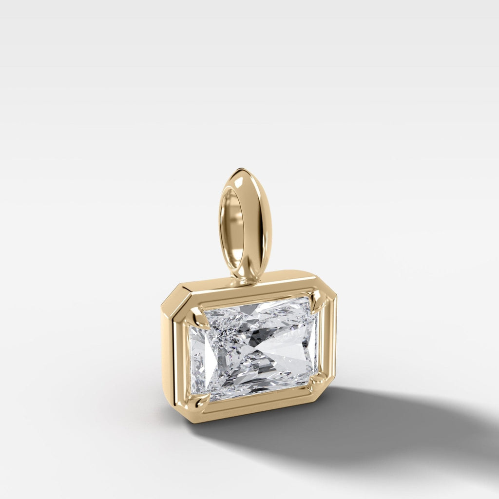 East West Club Elongated Radiant Attachable Diamond Pendant