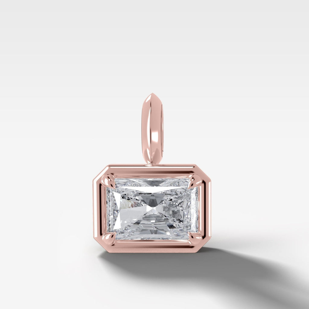 East West Club Elongated Radiant Attachable Diamond Pendant