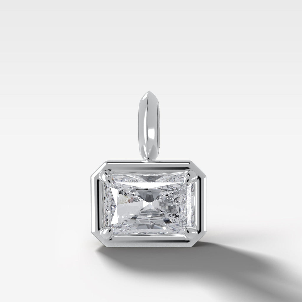 East West Club Elongated Radiant Attachable Diamond Pendant