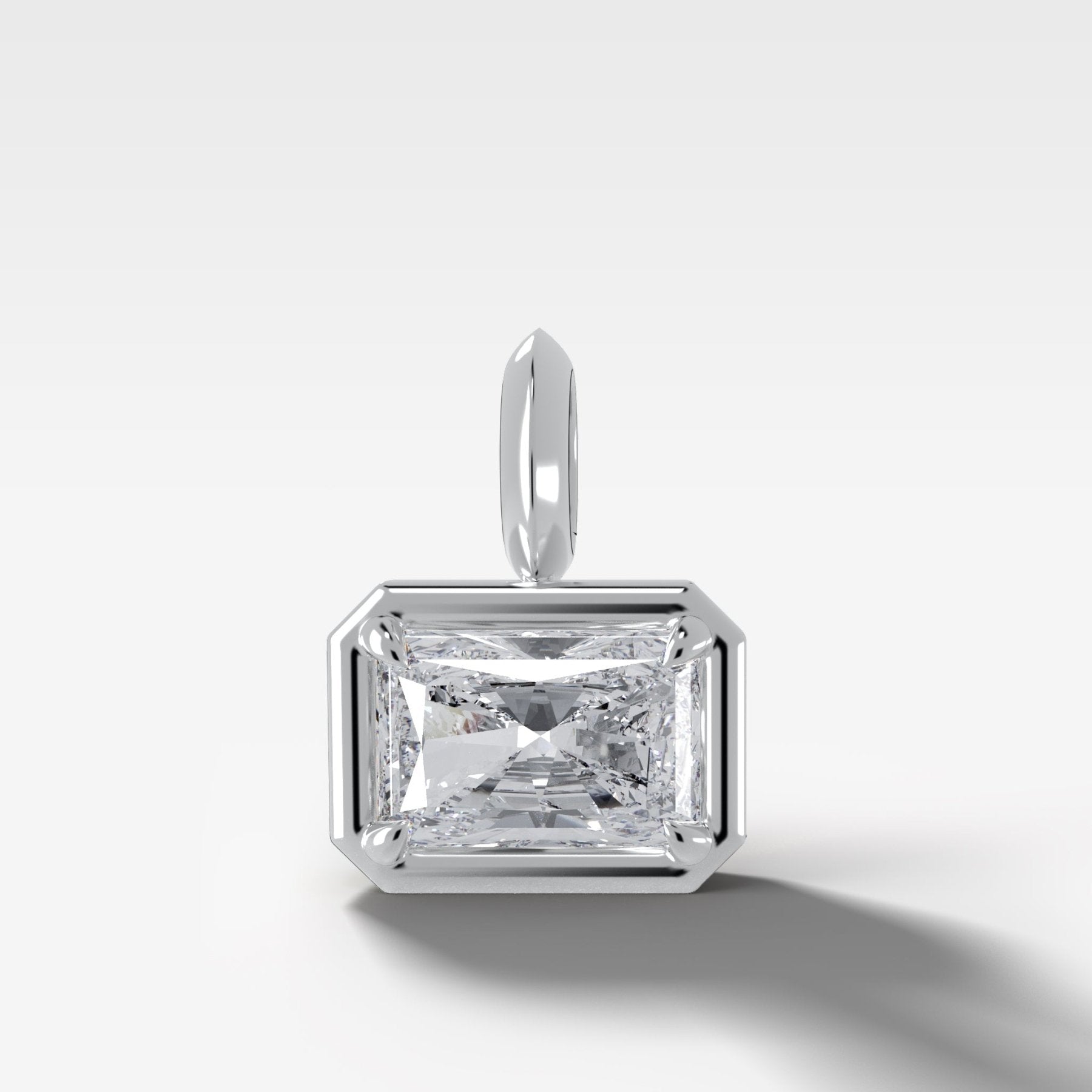 East West Club Elongated Radiant Attachable Diamond Pendant