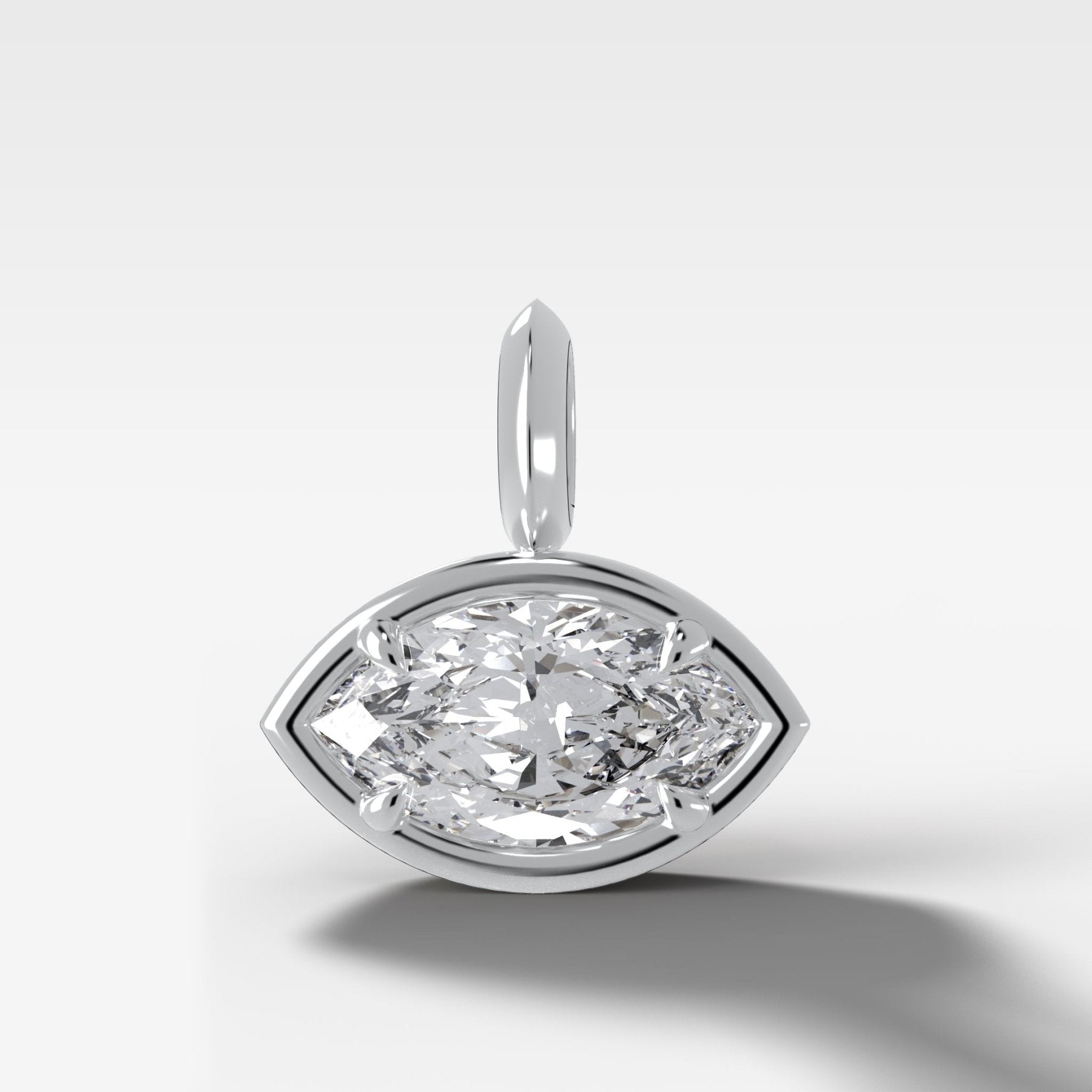 East West Club Marquise Attachable Diamond Pendant