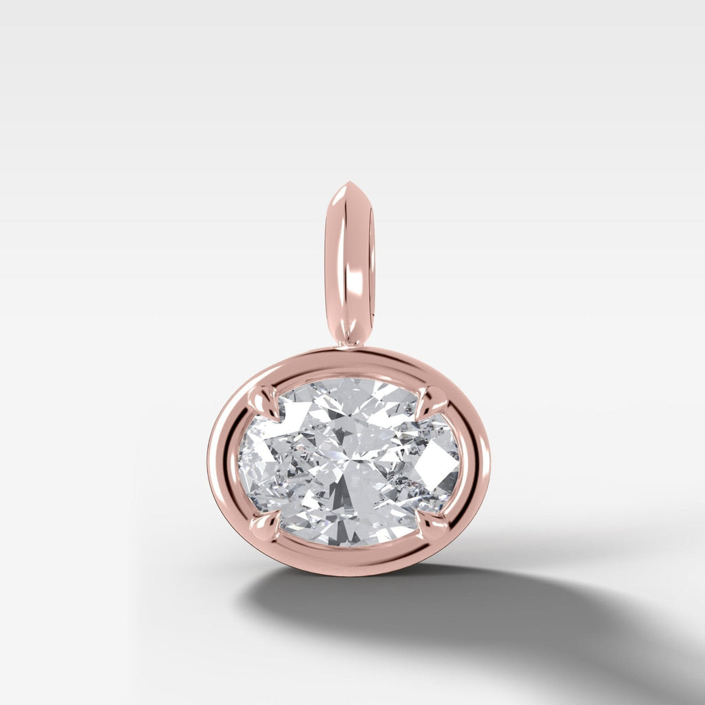 East West Club Oval Attachable Diamond Pendant