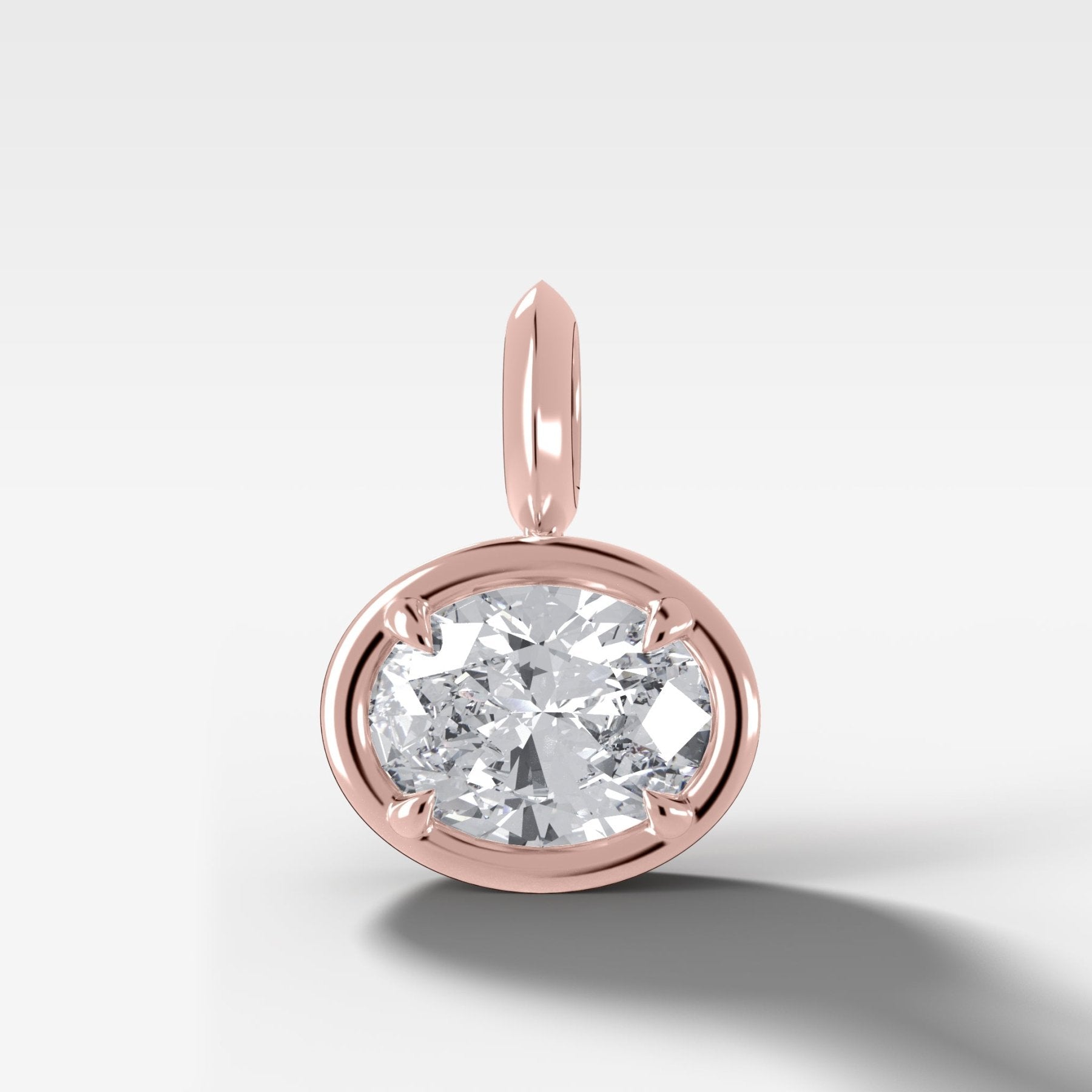 East West Club Oval Attachable Diamond Pendant
