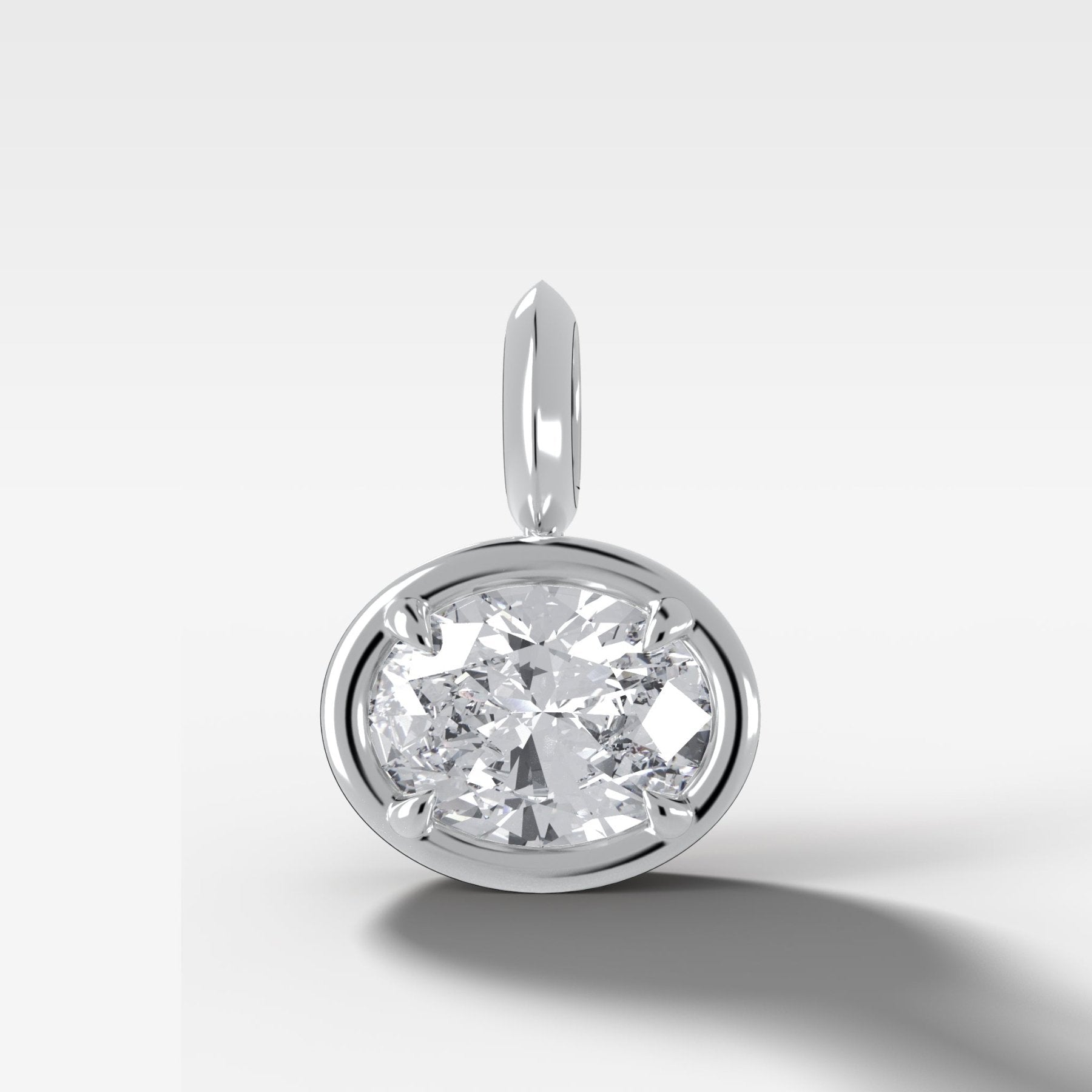 East West Club Oval Attachable Diamond Pendant