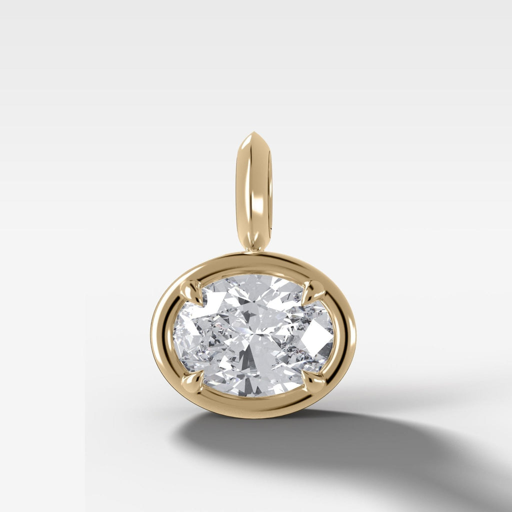 East West Club Oval Attachable Diamond Pendant
