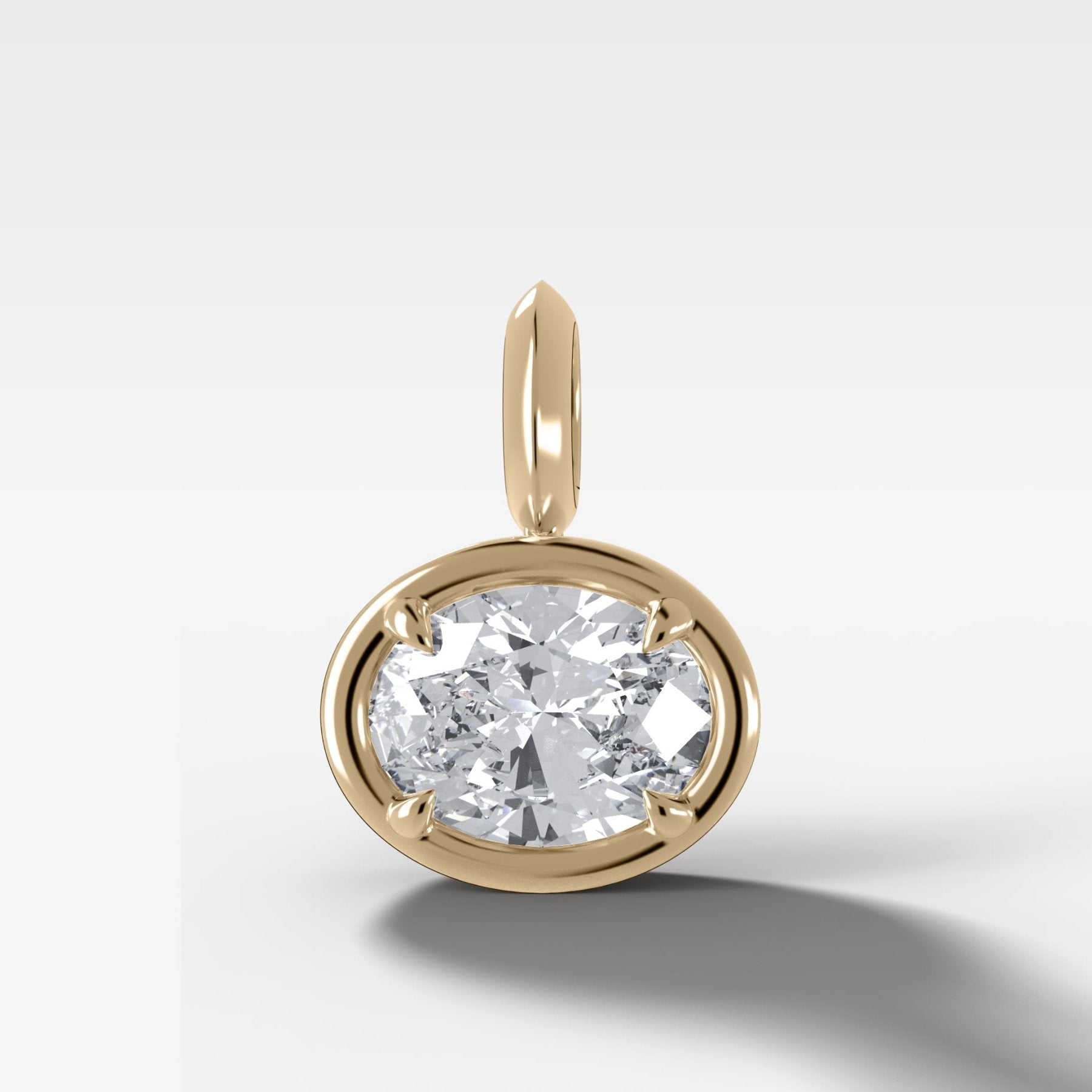 East West Club Oval Attachable Diamond Pendant