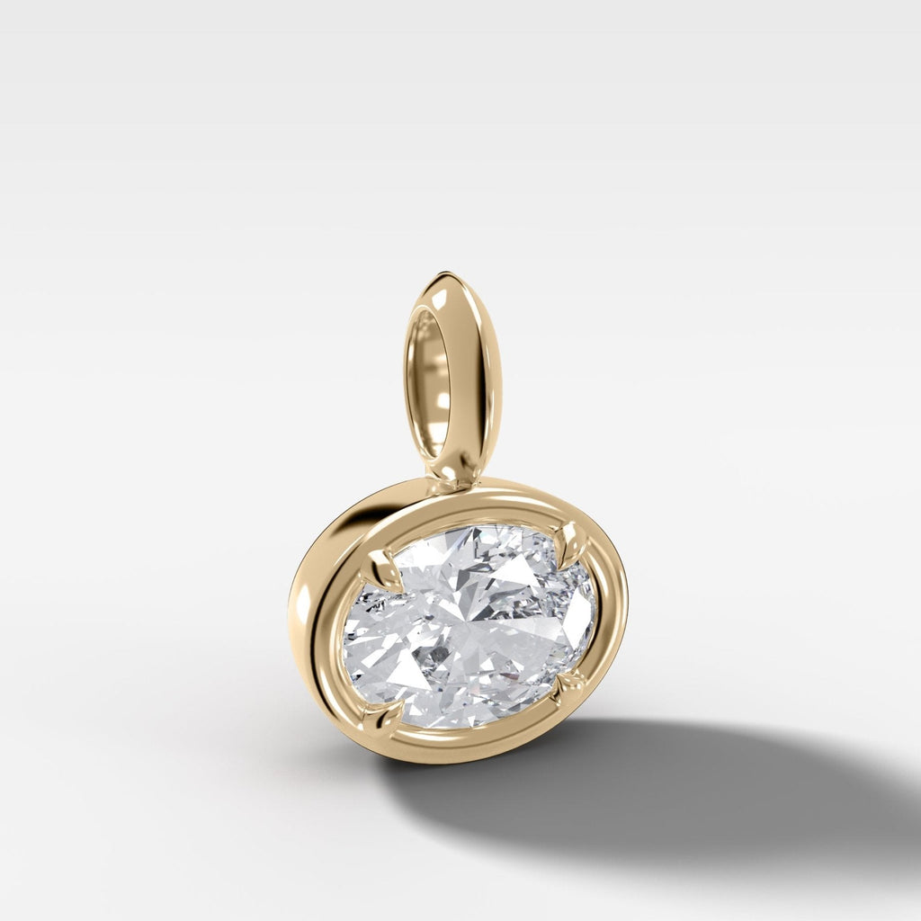 East West Club Oval Attachable Diamond Pendant