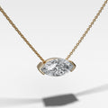 East West Half Bezel Pendant Necklace with 1ct Marquise Cut Diamond
