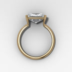 East West Half Bezel Solitaire Engagement Ring With 4.07ct Radiant Cut Lab Grown Diamond