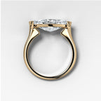 East West Half Bezel Solitaire Engagement Ring with Lab Grown 2.95ct Marquise Cut Diamond