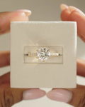 2.01-4.01 CT Round Cut Lab Grown Diamond Pave Setting Engagement Ring