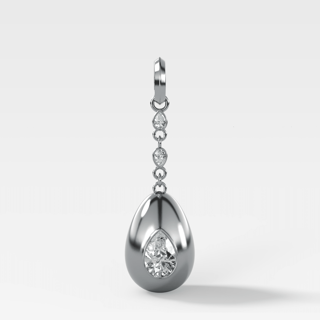 Egg Drop Attachable Pendant with a Pear Cut Diamond