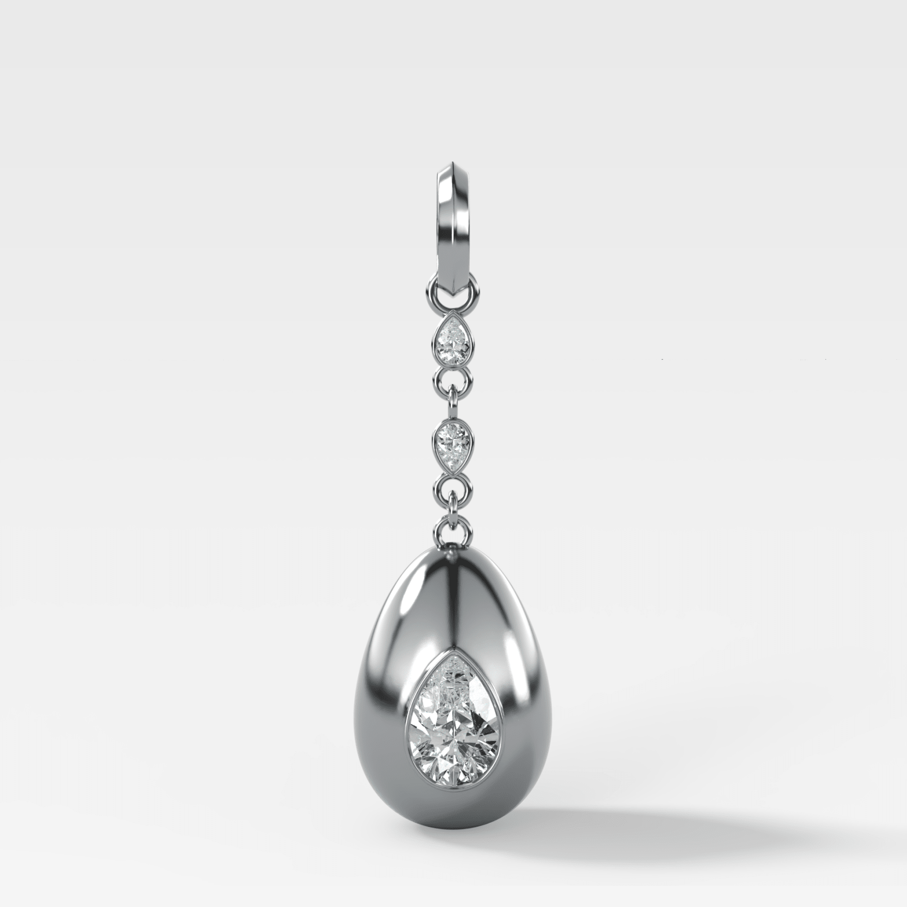 Egg Drop Attachable Pendant with a Pear Cut Diamond
