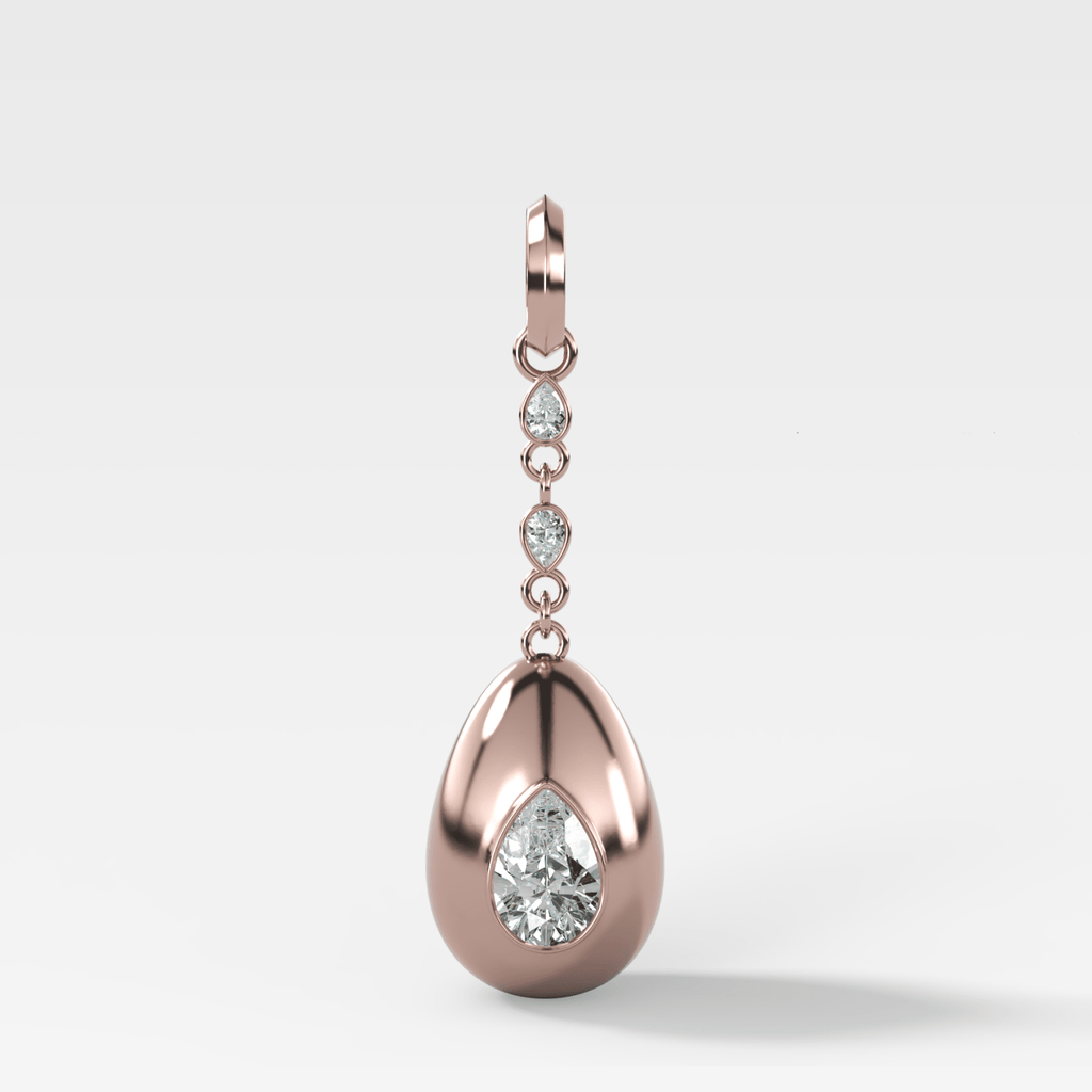 Egg Drop Attachable Pendant with a Pear Cut Diamond