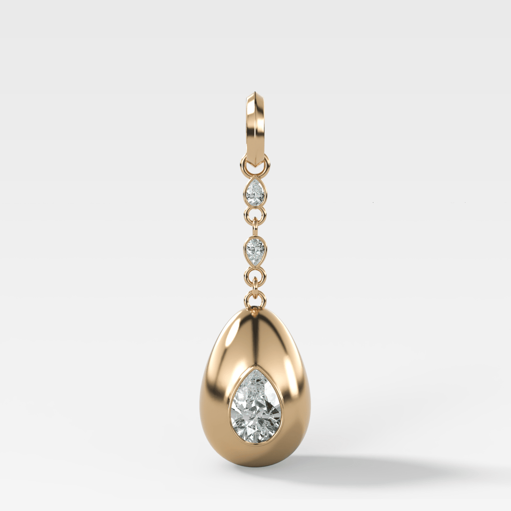 Egg Drop Attachable Pendant with a Pear Cut Diamond