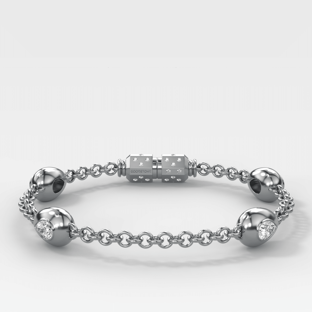 Egg Drop Bracelet with Pear Cut Diamond