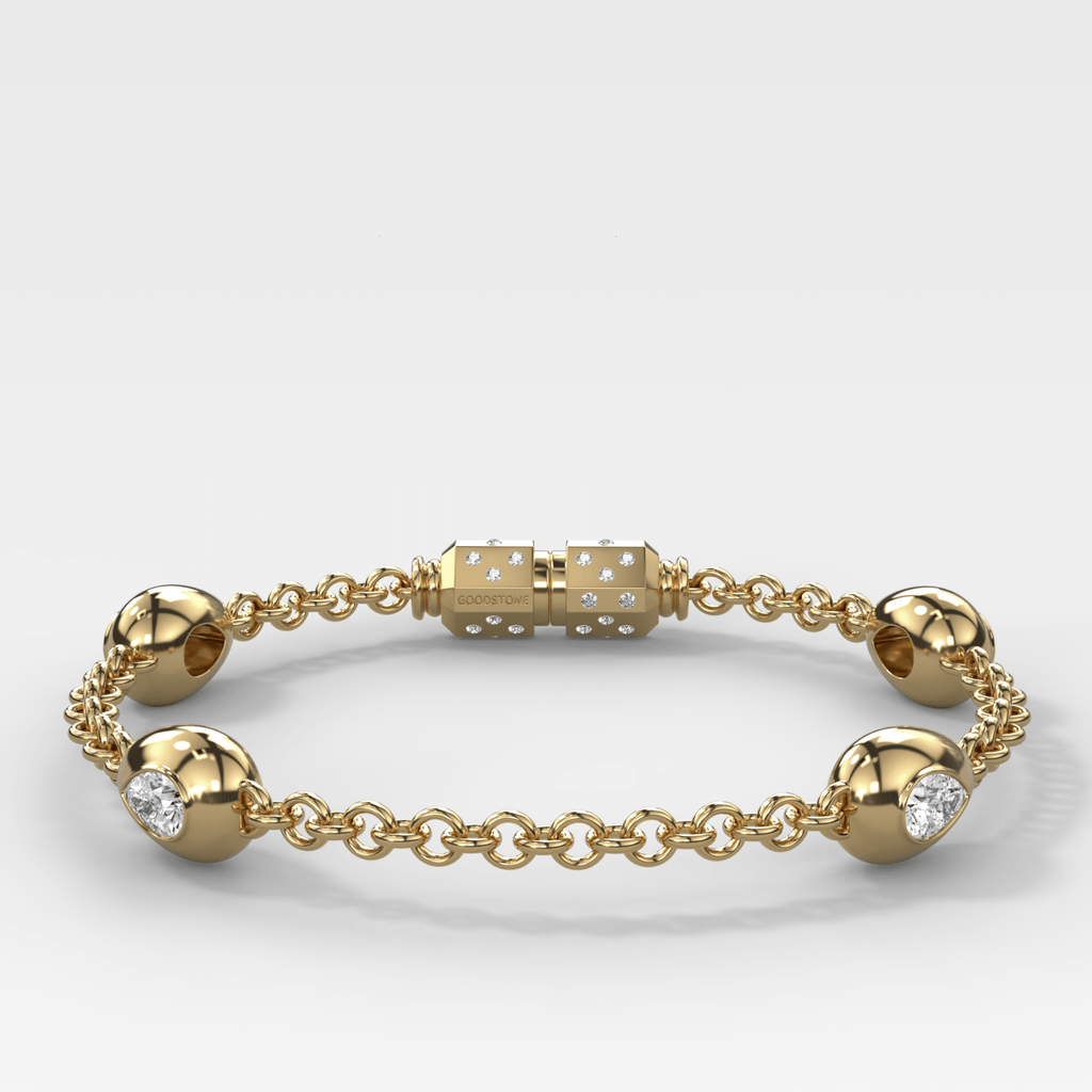 Egg Drop Bracelet with Pear Cut Diamond