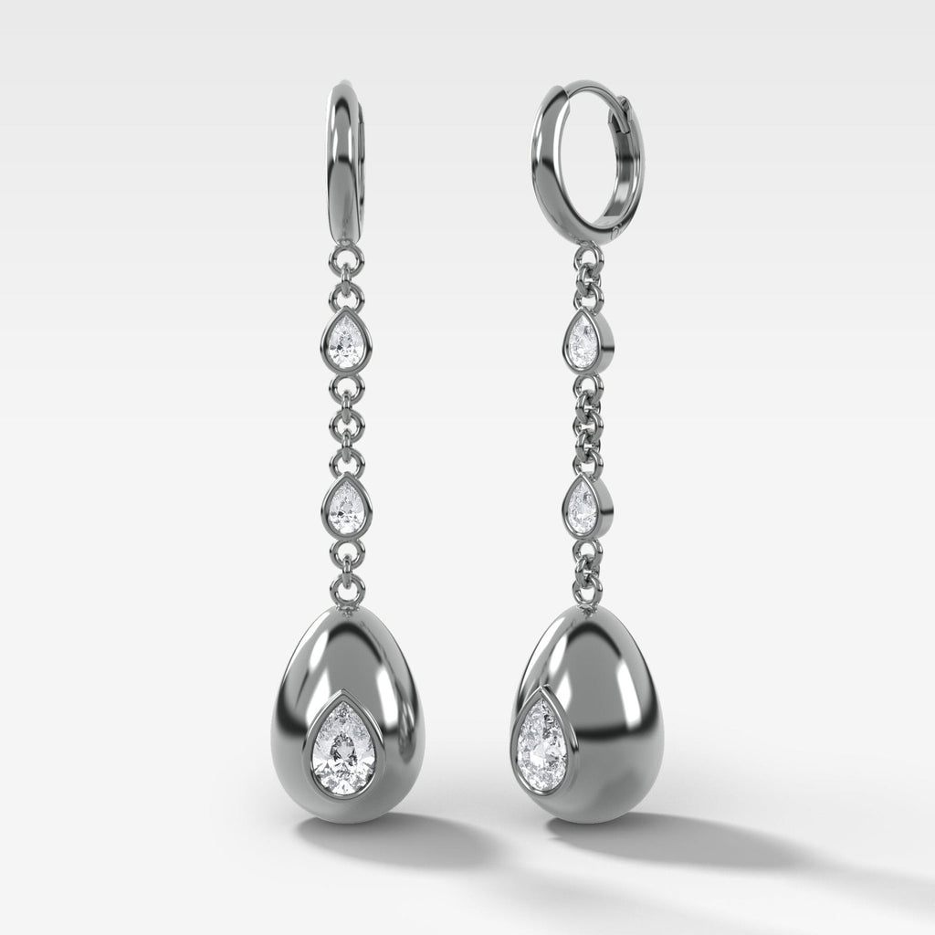 Egg Drop Earrings with Pear Cut Diamond