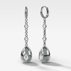 Egg Drop Earrings with Pear Cut Diamond