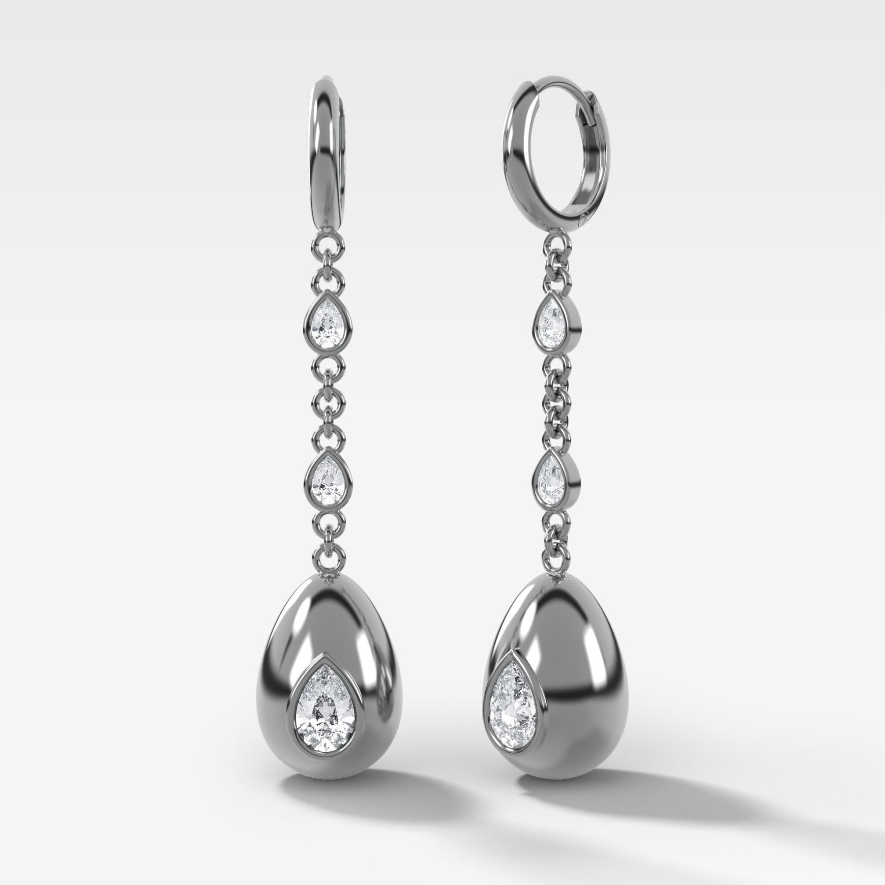 Egg Drop Earrings with Pear Cut Diamond