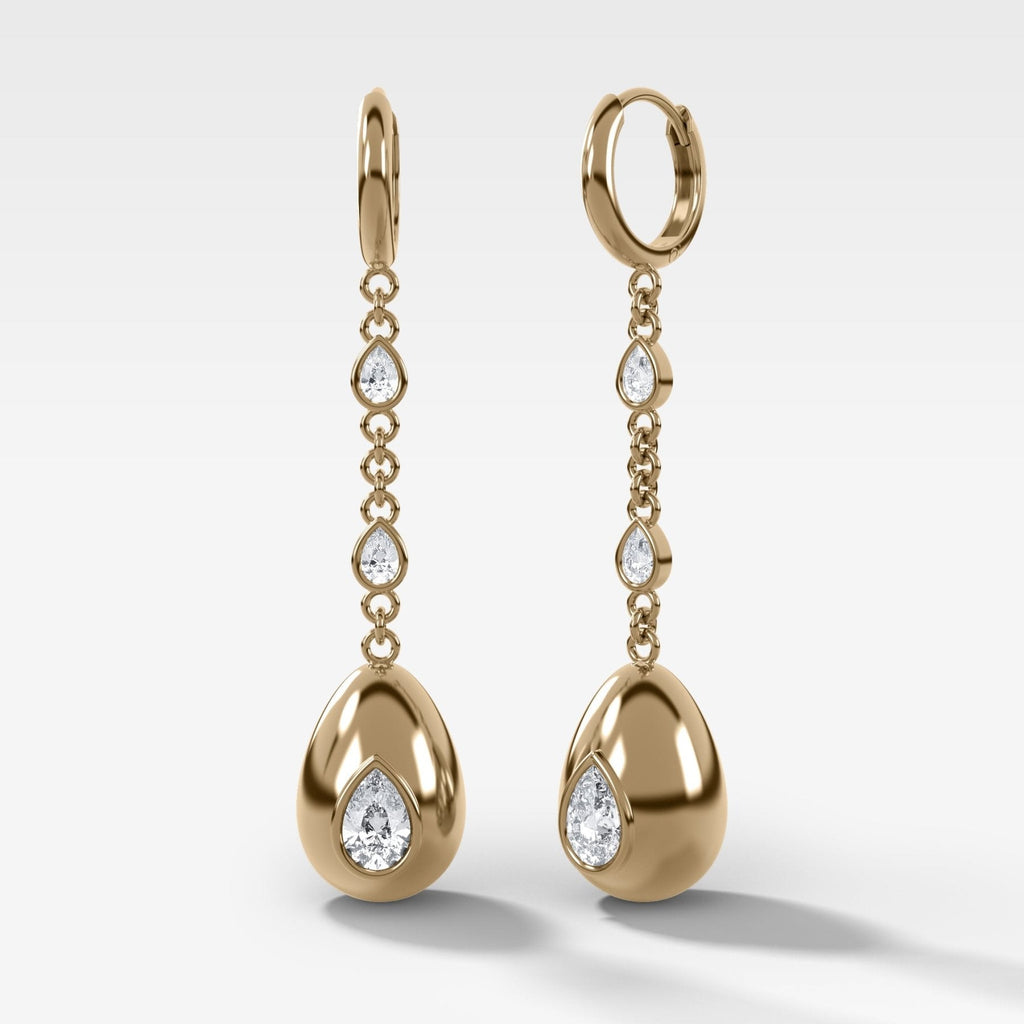 Egg Drop Earrings with Pear Cut Diamond