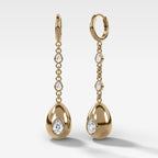 Egg Drop Earrings with Pear Cut Diamond