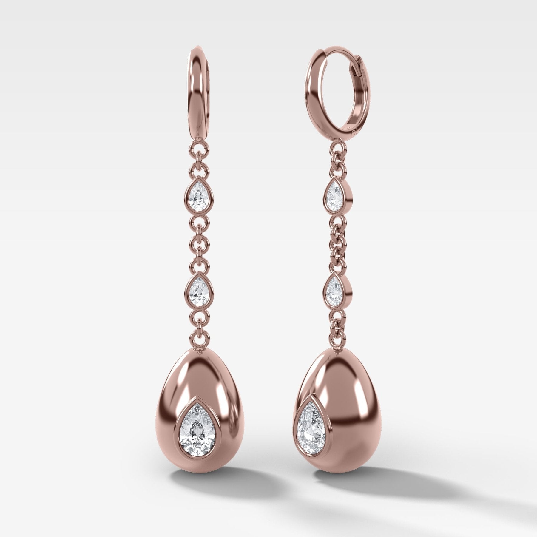Egg Drop Earrings with Pear Cut Diamond