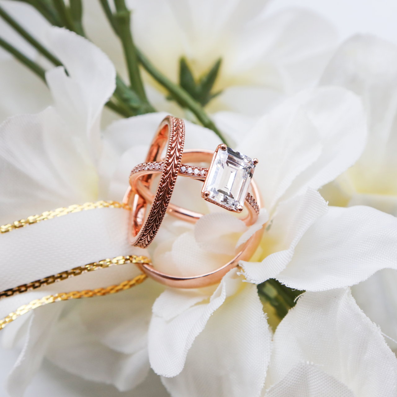 1.60 CT Emerald Cut Pave Setting Moissanite Engagement Ring
