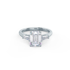 3.0 CT Emerald Cut Moissanite Three Stones Engagement Ring