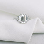 2.75 CT Emerald Moissanite Three Stones Engagement Ring