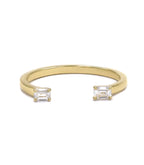 0.45CTW  Emerald  Cut Moissanite Unique Wedding Band