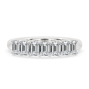 Half Eternity Emerald Cut Diamond Band