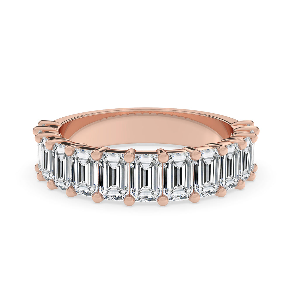 Emerald Cut Wedding Band - Stunning Half Eternity Look Imagen principal del producto