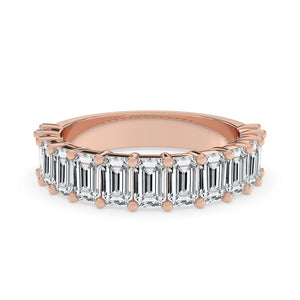 Emerald Cut Wedding Band - Stunning Half Eternity Look